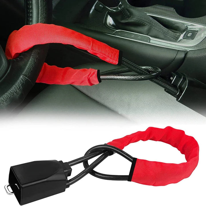 Anti-Theft Car Lock – Steel Steering Wheel & Seat Belt Security for Cars & SUVs