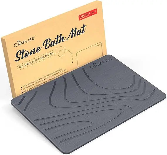 Stone Bath Mat – Diatomaceous Earth, Quick-Dry & Non-Slip Design