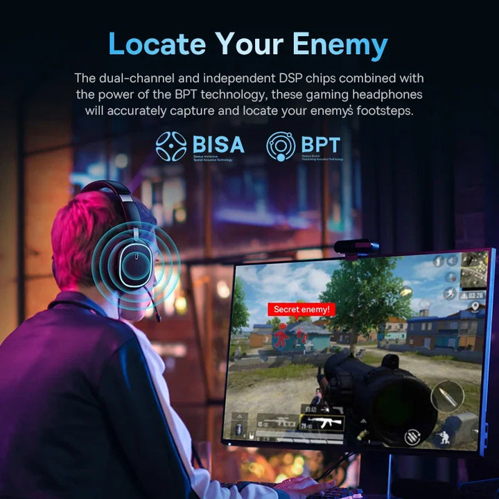 Headphones with microphone Wireless RGB gaming - BASEUS GH02