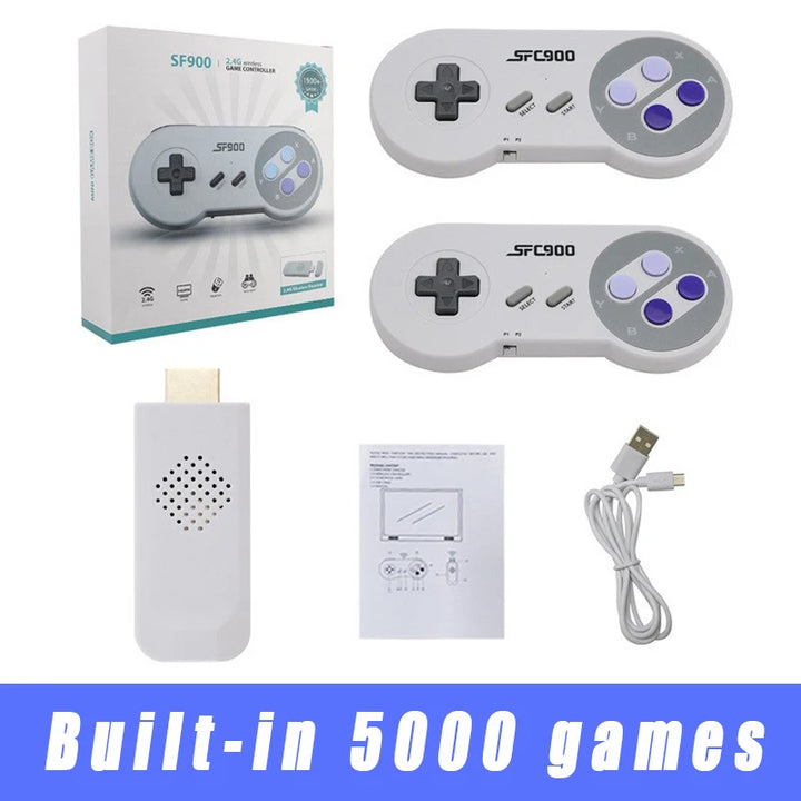 SF900 Retro Console – HDMI Plug & Play with 5000 Games & Wireless Controllers