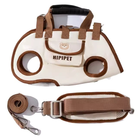 Portable Dog Backpack – Double-Shoulder Pet Carrier with Crossbody Strap