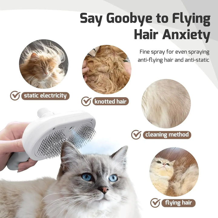 Pet Spray Grooming Comb – De-Shedding & Styling Tool for Dogs & Cats