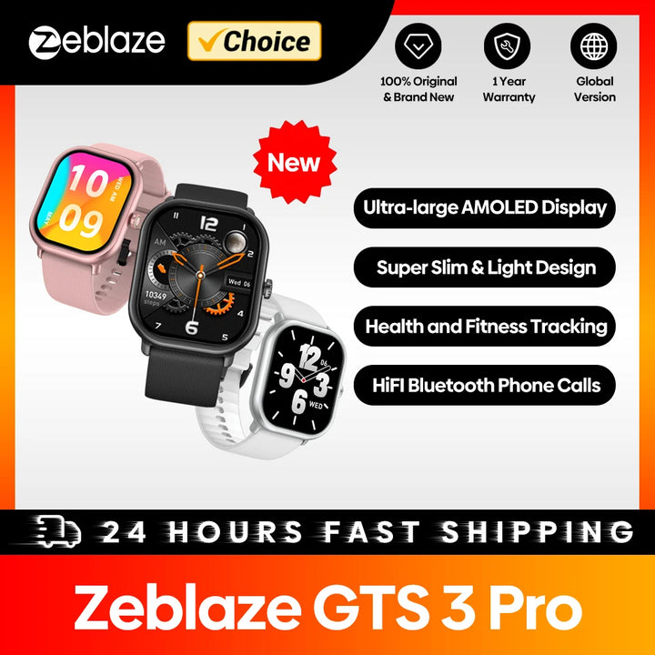 Zeblaze GTS 3 Pro – Smartwatch with AMOLED display and health monitor