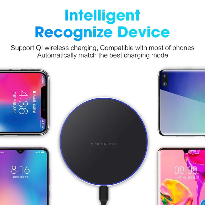 Fast Wireless Charging Pad – Compatible with iPhone & Samsung