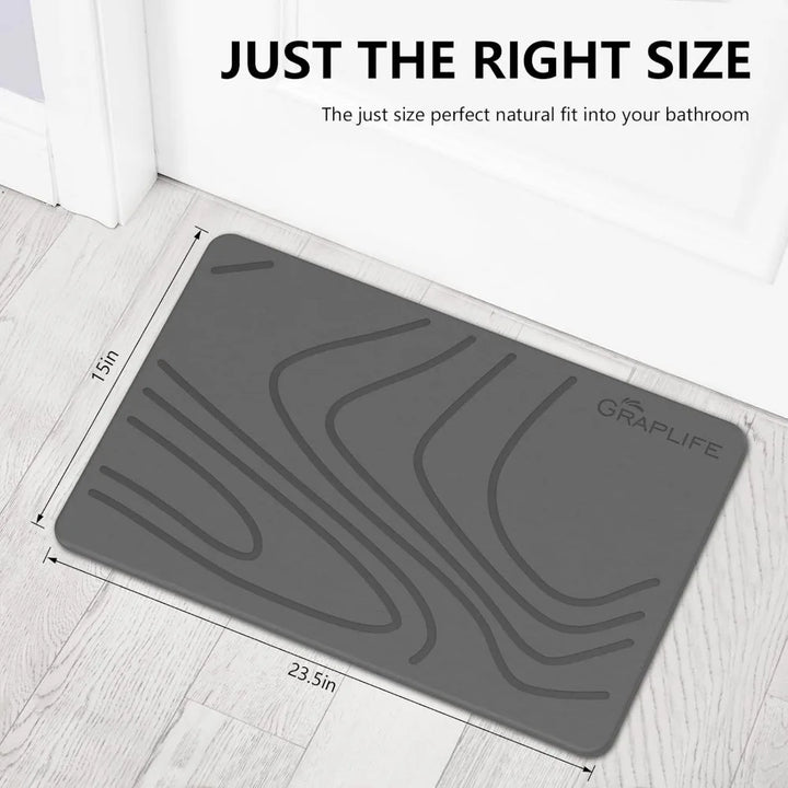 Stone Bath Mat – Diatomaceous Earth, Quick-Dry & Non-Slip Design
