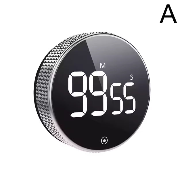 Magnetic Digital Timer – LED Display with Rotary Control for Cooking & Work