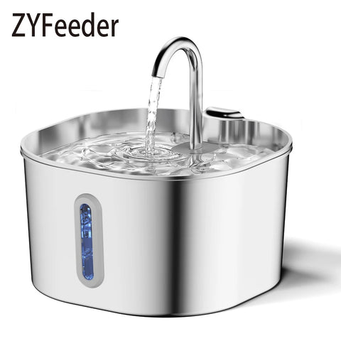 ZYFeeder Smart Pet Water Fountain – 2.2L Stainless Steel Automatic Dispenser for Cats & Dogs