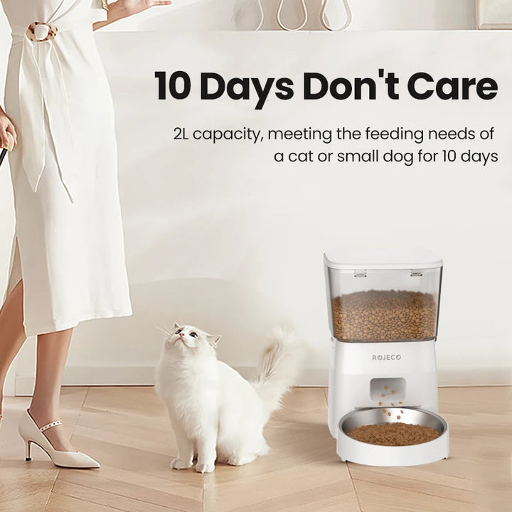 ROJECO Automatic Pet Feeder – Smart Food Dispenser for Cats & Dogs
