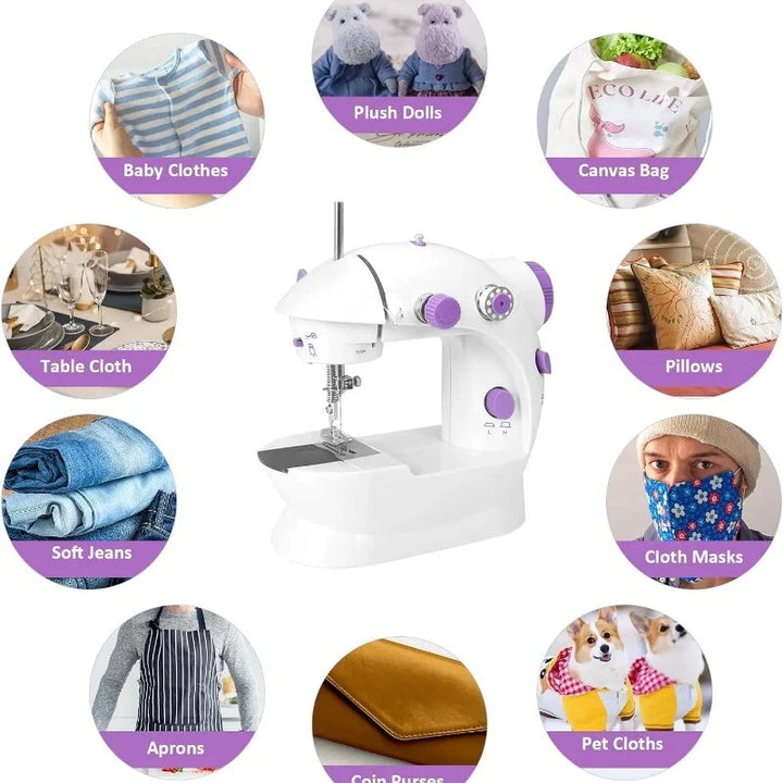 Compact Sewing Machine 202 – With Built-In Light, Cutter & Foot Pedal